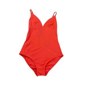 $198 Sz XL‎ Tory Burch Marina One Piece Swimsuit TANGERINE